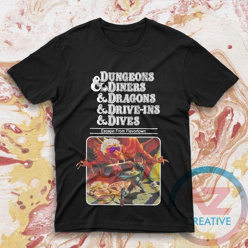 Unisex Guy Fieri Shirt Dungeons ANd Dinner And Dragons ANd Drive Ins And Dives Advance Escape