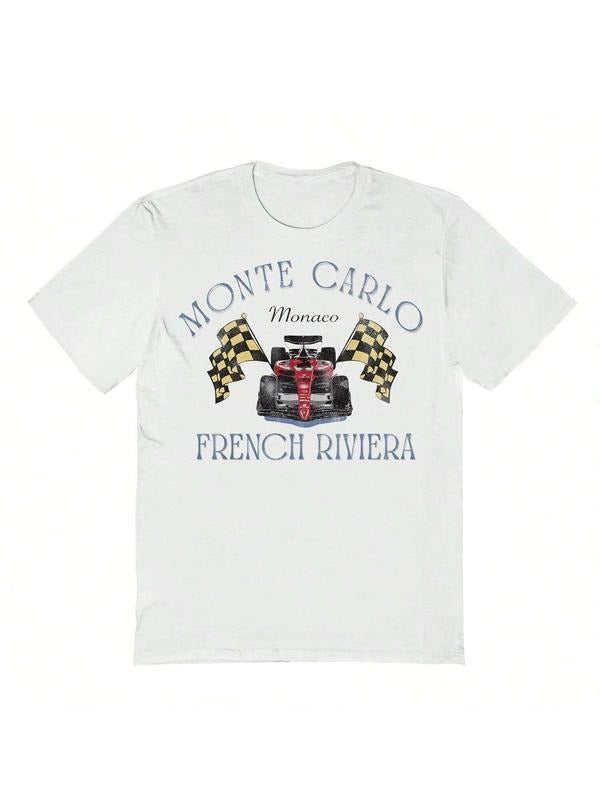 Unisex Monte Carlo Graphic Tee, Casual French Riviera T-shirt for Men & Women, Trendy All-match & Exquisite T-shirt for...