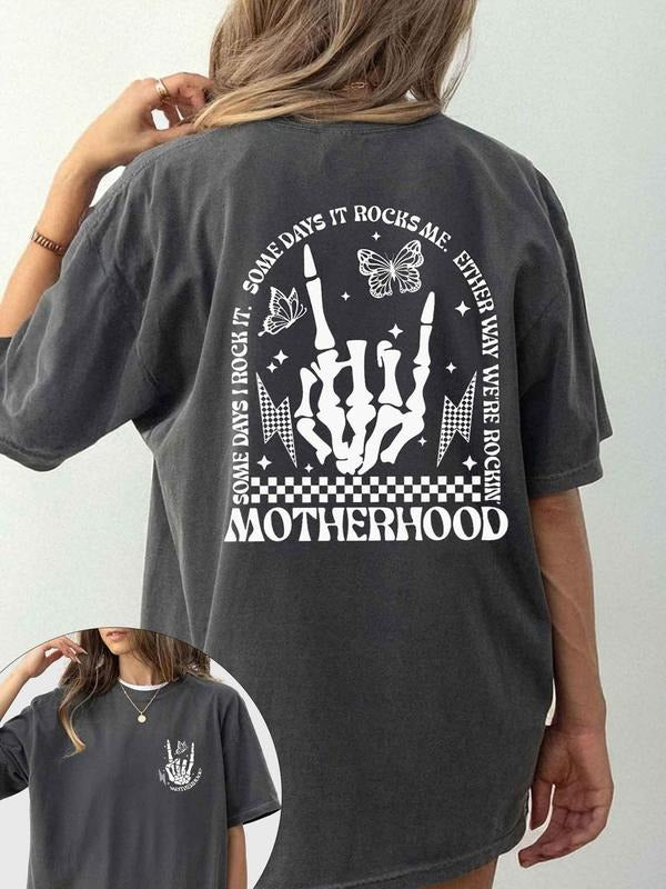 Unisex Overstimulated Slogan Graphic Tee, Casual Letter Print Drop Shoulder Half Sleeve Round Neck T-shirt, Fashion...