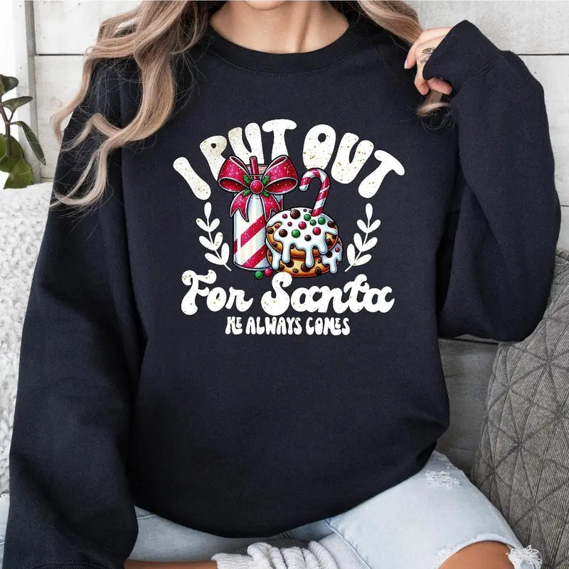 Santa I Put Out Santa He Always Comes Retro Santa Medium Heavy Fabric T-Shirts, Hoodie, Sweatshirt