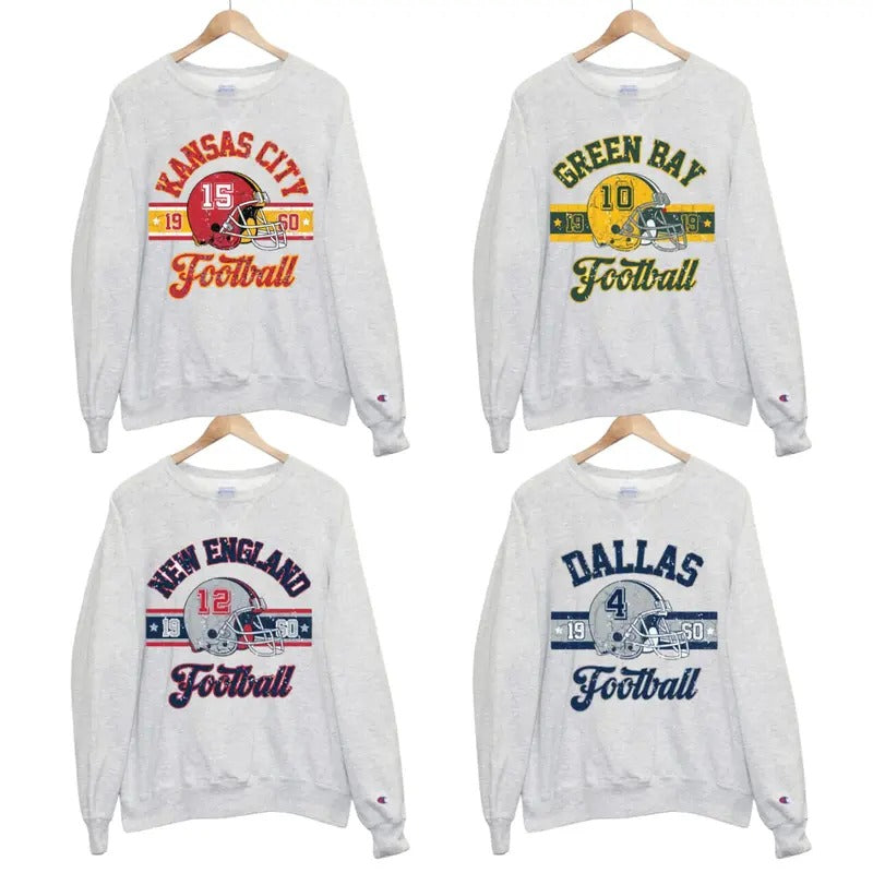 Unisex Vintage Football Sweatshirt - Classic Collection for All Teams T-Shirts, Hoodie | HypeCrazeTee.com