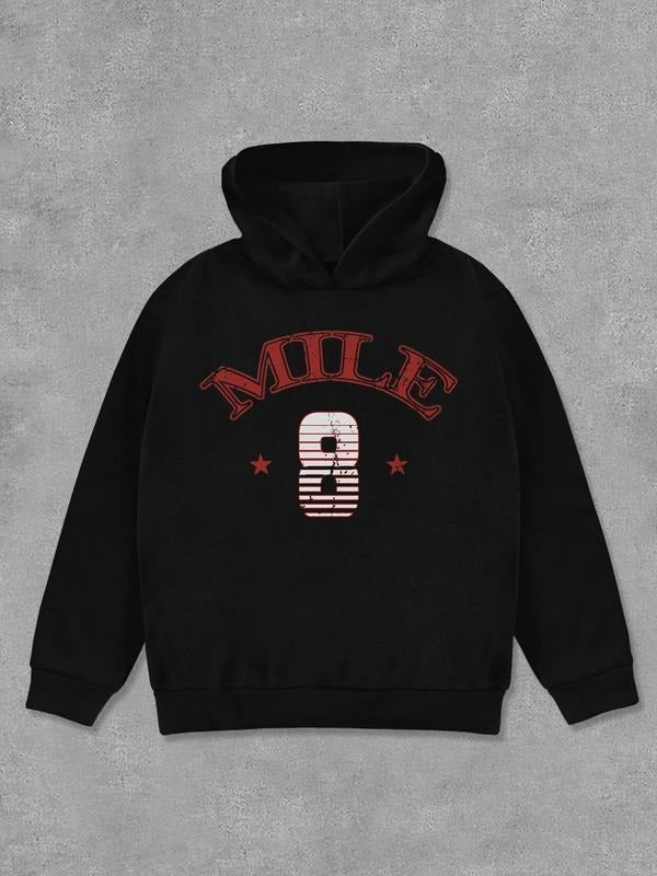 Unisex's Letter Print Hoodie, Casual Comfy Regular Fit Long Sleeve Hooded Sweatshirt for Daily Wear, Unisex Top for Fall...