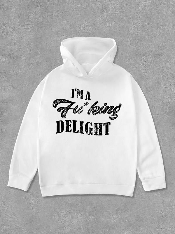 Unisex's Letter Print Long Sleeve Hoodie, Casual Comfy Regular Fit Hooded Sweatshirt for Daily Wear, Unisex's Top for All...