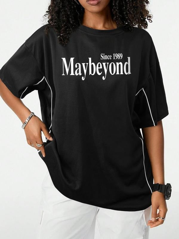 Unisex's Maybynond Graphic Tee, Casual Fashion T-shirt for Summer, Women's Top for Daily Wear Hoodie, Sweatshirt