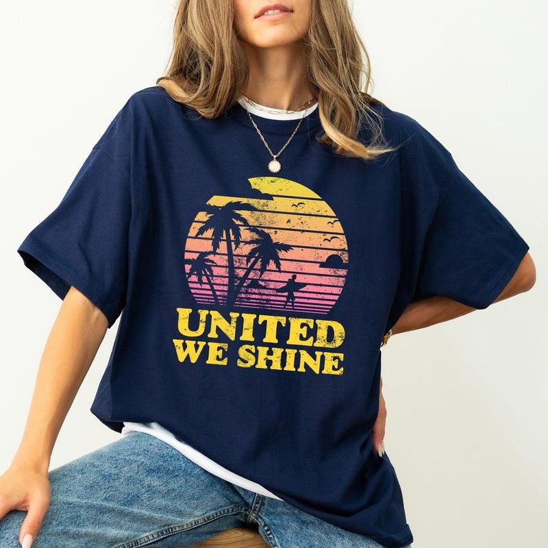 United We Shine, Comfort Colors Teee, Vintage Beach, Summer, Good Life, Comfort Colors Tshirt, Women's Crew Neck,...