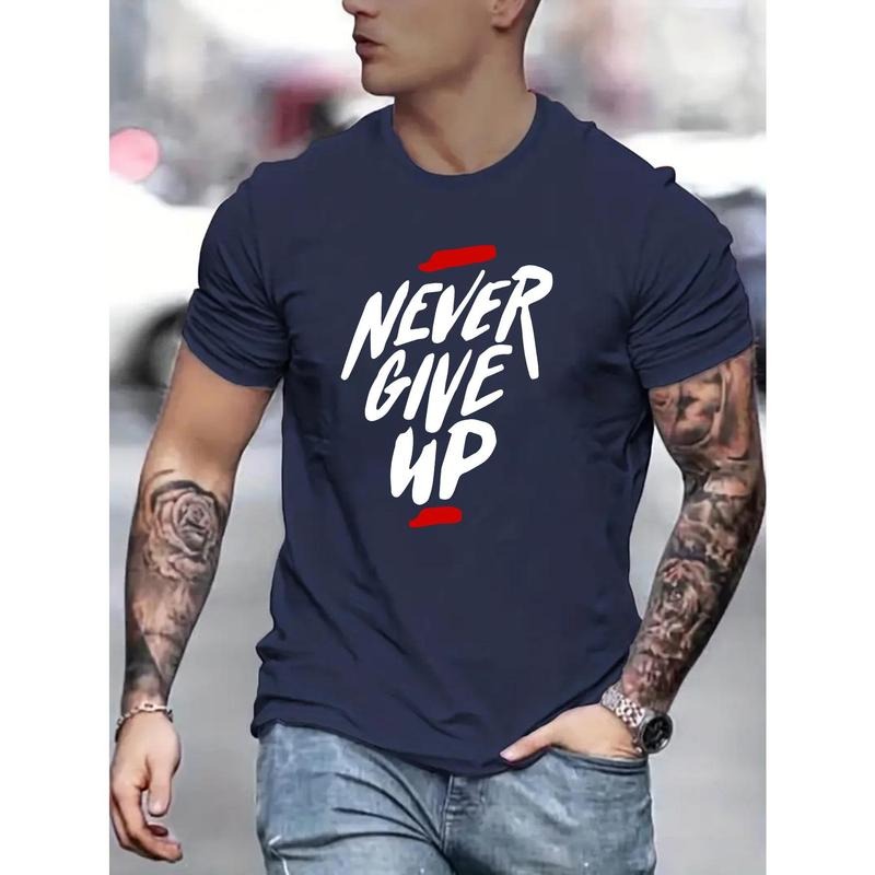 Uplifting "Never Give Up" Graphic Tee - T-Shirts
