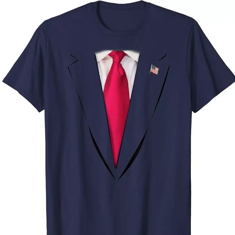 Usa President Trump Suit Easy Halloween Costume Unisex T-Shirt Graphic Tee Tops Underwear Crewneck Menswear T Shirt...