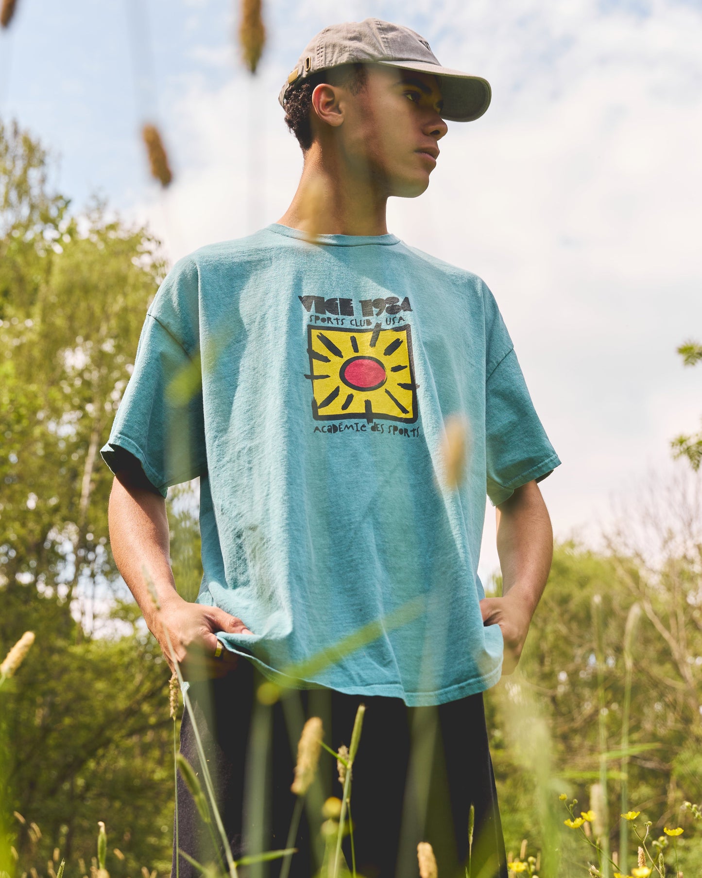 Vice 84 'Sun Sports Club' Vintage Washed Tee - Sage