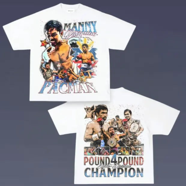 VINTAGE TEE | MANNY PACQUIAO TEE, Double Sided Prints Vintage T-Shirt, Boxing Shirt, UFC Shirt, Graphic Tee, Unisex...