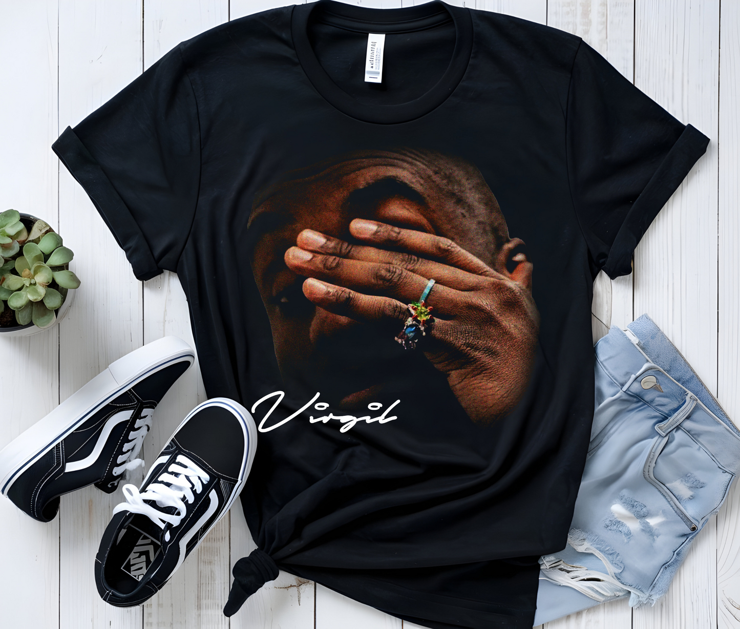 Virgil Abloh Graphic Tee – Rare Vintage Fashion Designer Shirt, Retro Off-White Streetwear for Men and Women