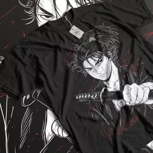 Vagabond T-shirt Musashi Miyamoto Matahachi Honiden Anime Gift Shirt All Size Hoodie, Sweatshirt | HypeCrazeTee.com