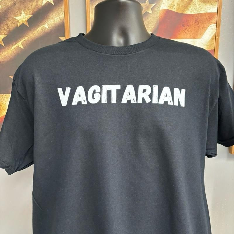 Vagitarian T Shirt, 100% cotton, Unisex. Menswear Soft Hoodie, Sweatshirt | HypeCrazeTee.com