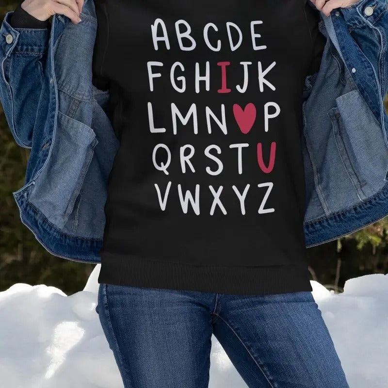 Valentine Alphabet Shirt, Happy Valentine's Day Tshirt, Valentine Shirt T-shirt, Cute Valentines Gift, Valentine Gift,...
