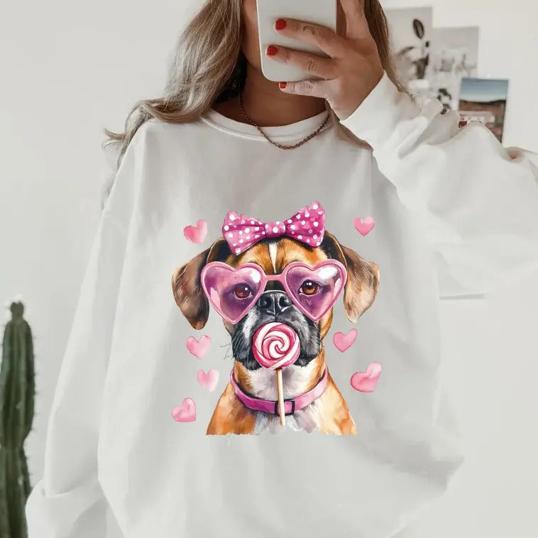 Valentine Boxer Sweatshirt,  Christmas Graphic Sweatshirt for Men and Women - Pullover, Comfortable T-Shirts, Hoodie