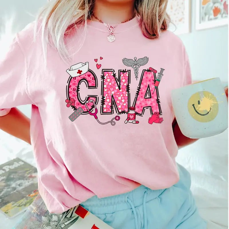Valentine CNA T-shirt, Cute Certified Nursing Assistant Shirt, Nursing Student Tee, CNA Gift, Nurse Shirt Hoodie, Sweatshirt