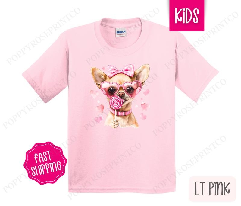 Valentine Chihuahua Kids Shirt - Valentine's Day Children's Tshirt