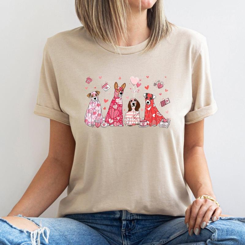 Valentine Ghost Dogs, Super Soft Tshirt, Valentine's Day Hoodie, Sweatshirt | HypeCrazeTee.com