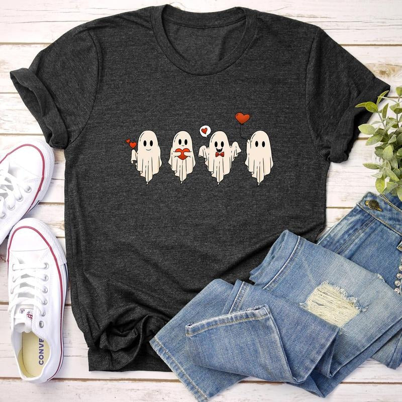 Valentine Ghosts, Love, Super Soft Tshirt, Valentine's Day Hoodie, Sweatshirt | HypeCrazeTee.com