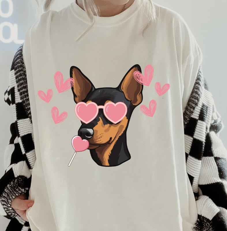 Valentine MINI PINCHER Shirt ~ Unisex Apparel Relaxed Fit Printed In The USA Clothing Womenswear Casual Comfort Cotton...