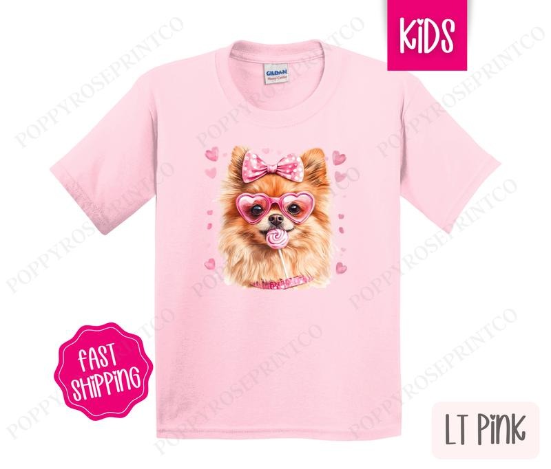 Valentine Pomeranian Kids Shirt - Valentine's Day Children's Tshirt