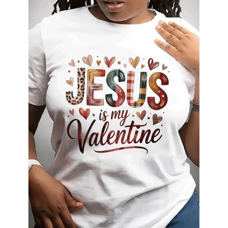 Valentine'S Day Women'S Round-neck Fashionable Casual T-shirt | " Is My Lover" Print Theme, Crew Neck, Short Sleeve,...