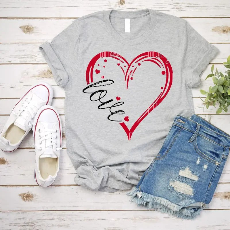 Valentine T-shirt, Heart T-shirt, Love T-shirt, Valentines Day Shirt T-shirt, Popular T-shirt Hoodie, Sweatshirt
