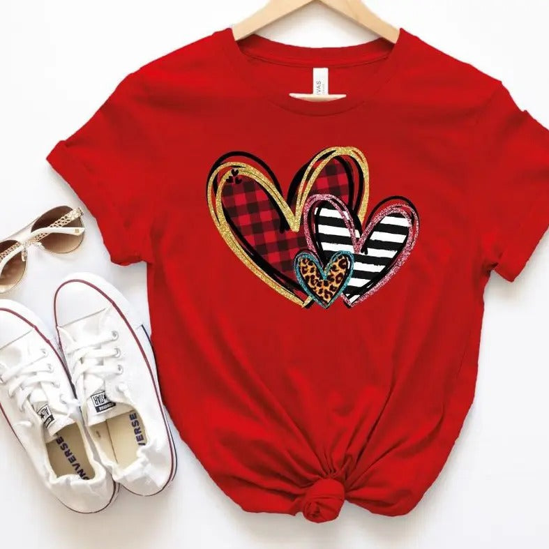 Valentine's Shirts for Women ,Valentine's shirt for women, LOVE Shirt, Cute Valentine's Tshirt heart, Leopard Heart...