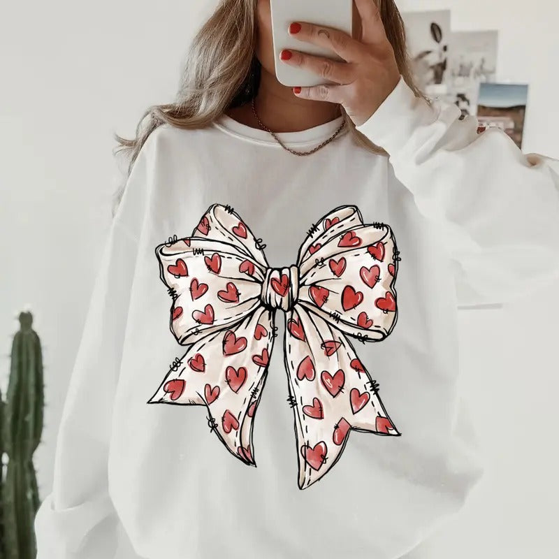 Heart Bow #2 ~ Relaxed Fit Printed USA Womenswear Casual Comfortable T-Shirts, Hoodie, Sweatshirt