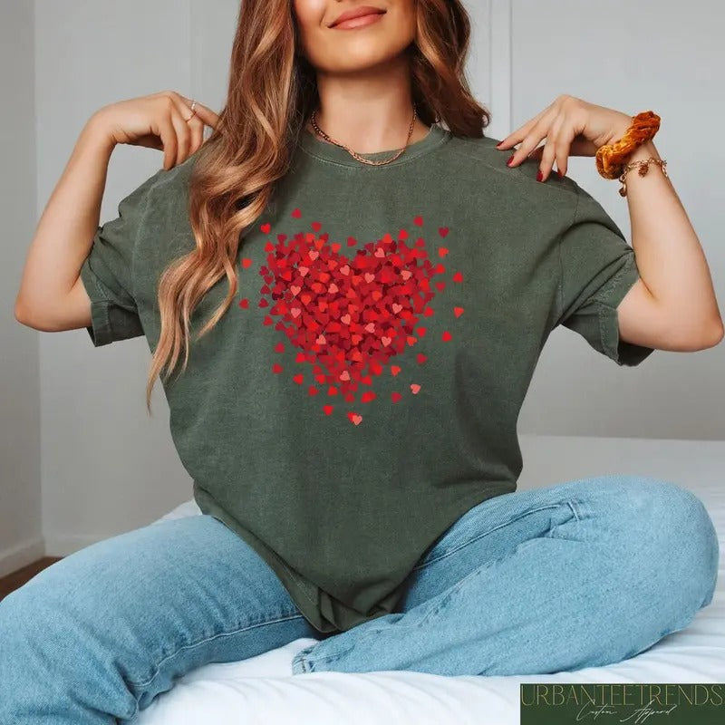 Valentines Big Heart Shirt, Red Hearts Valentine Sweatshirt, Double Heart Tee, Valentines Day Love Shirt, Cute Hearts...