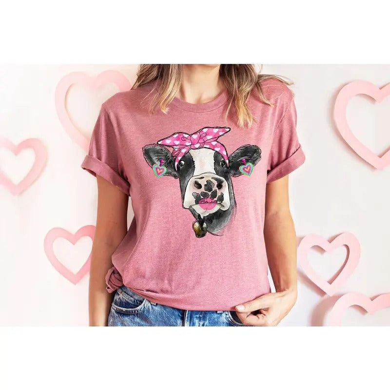 Valentines Day Cow Shirt,Valentines Day Shirts For Woman,Heart Shirt,Cute Valentine Shirt,Valentines Day Gift,Valentines...