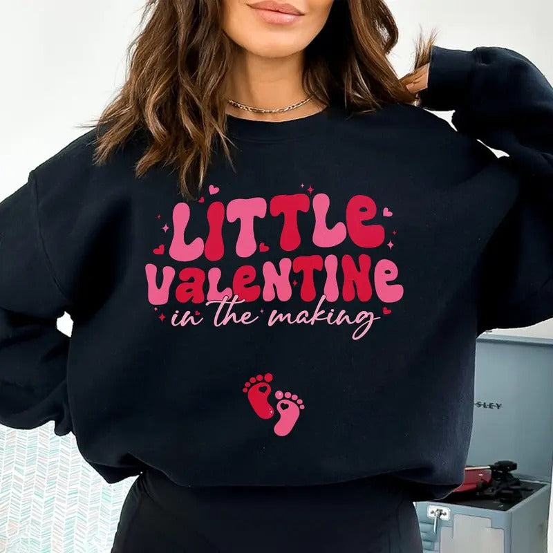 Valentines Day Pregnancy Sweatshirt, Valentines Day Pregnancy Announcement Shirt, Valentines Day Pregnancy Reveal,...