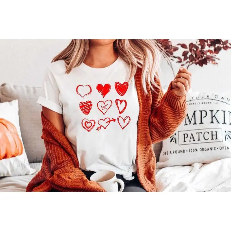 Valentines Day Shirt, Heart Shirt, Valentines Day Shirts For Women, Teachers Valentines Day Shirt, Cute Heart T-shirt,...