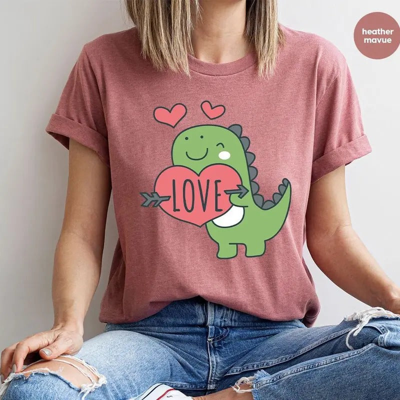 Valentines Day Shirts, Valentines Gifts, Valentines TShirt, Valentines Tshirt, Dinosaur Graphic Tees, Gifts Shirt, Love...