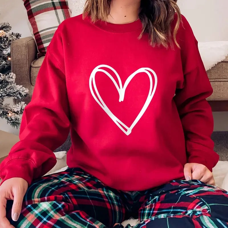 Valentines Day Sweatshirt, Valentines Day Gift, Love Sweatshirt, Heart Sweatshirt, Women Valentine Sweater, Valentine Day...
