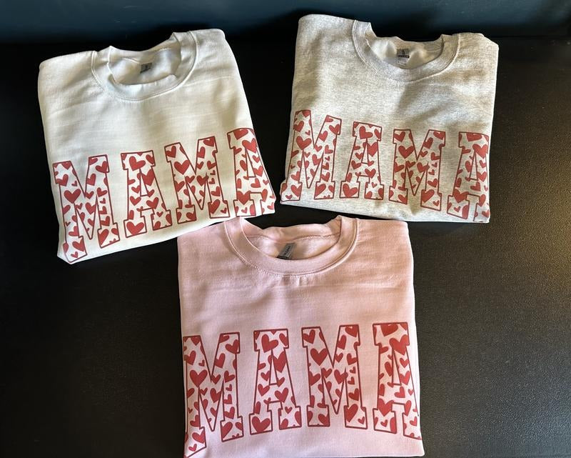 Valentines Mama Heart Sweatshirt T-Shirts, Hoodie | HypeCrazeTee.com