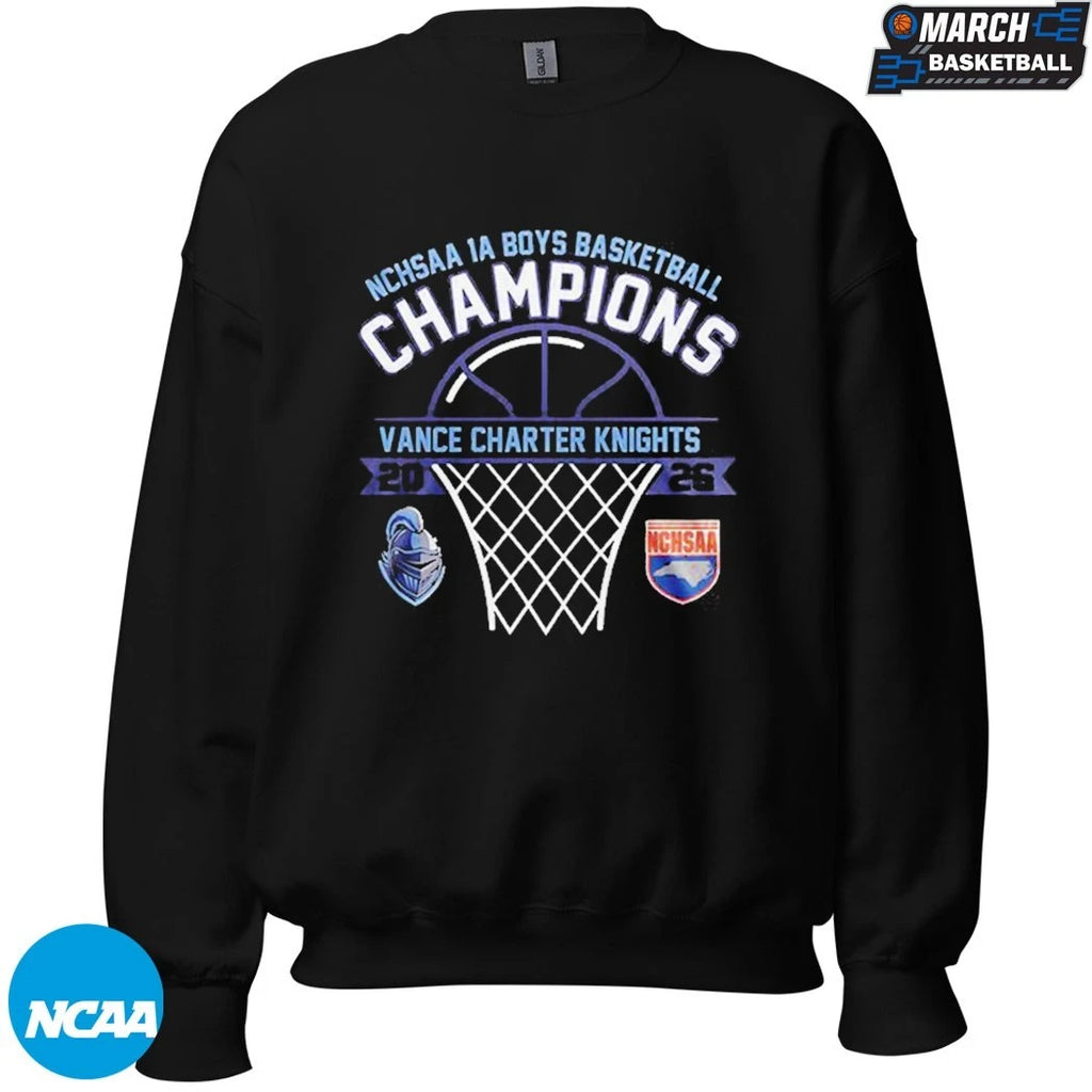 Vance Charter Knights 2026 NCHSAA 1A Boys Champions T-Shirts
