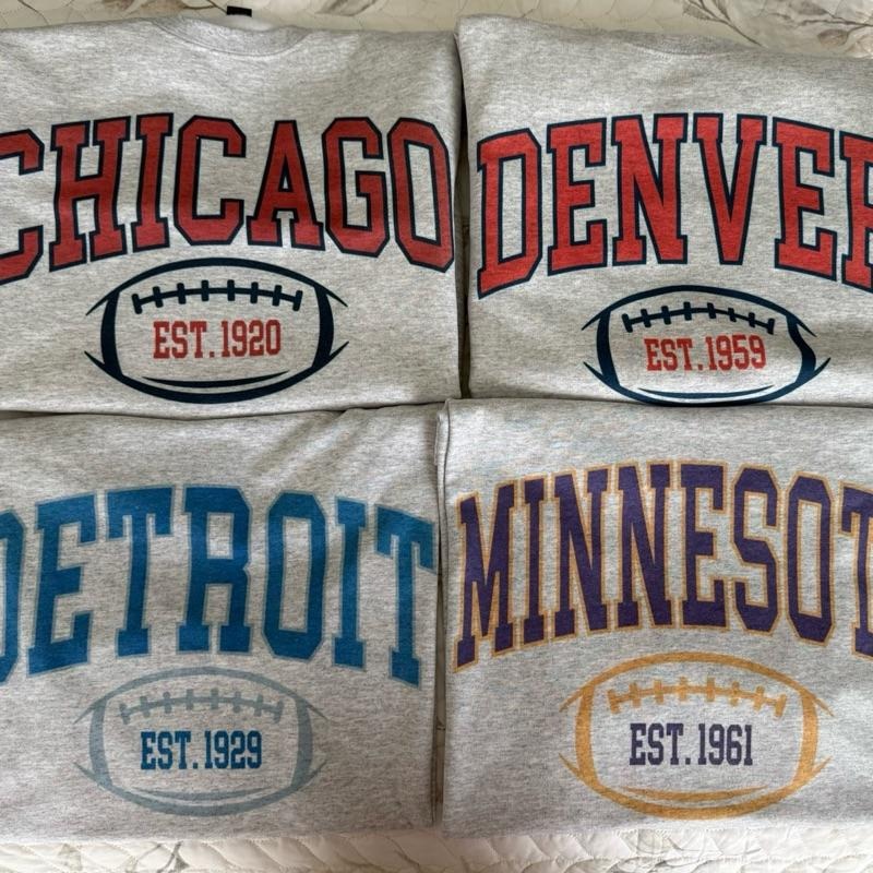 Varsity Football Sweatshirt Established Year Sweatshirt Comfy Graphic Sweatshirt T-Shirts, Hoodie | HypeCrazeTee.com