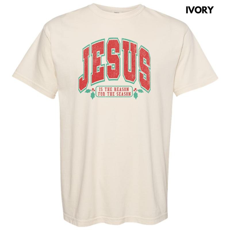 Varsity Jesus Red & Green Comfort Colors T-Shirt 'NLB' Hoodie, Sweatshirt | HypeCrazeTee.com