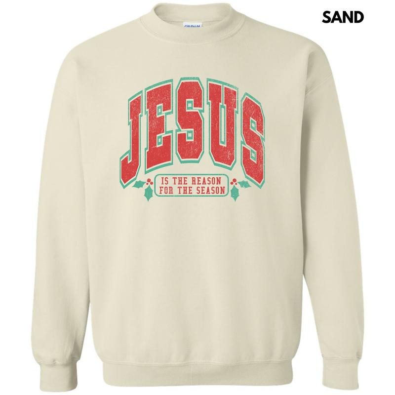 Varsity Jesus Red & Green Sweatshirt 'NLB T-Shirts, Hoodie | HypeCrazeTee.com