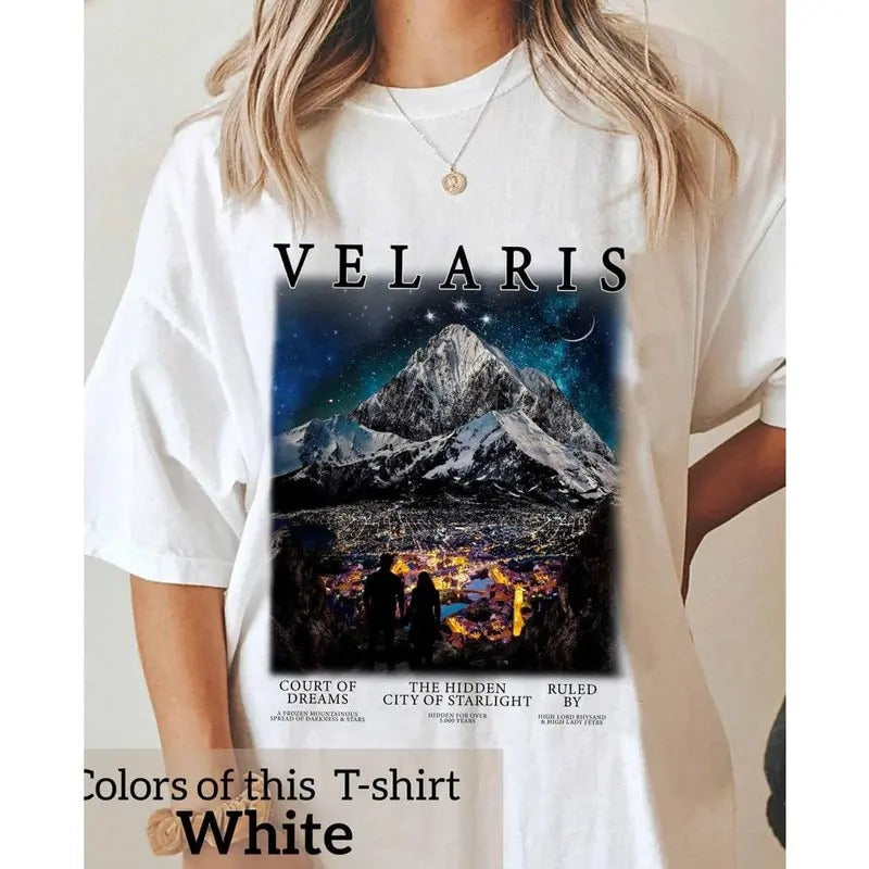Velaris City Of Starlight Shirt, ACOTAR Tee, Retro Velaris Shirt, Unisex House Of Wind Book Clothing, Night Court Sarah J...