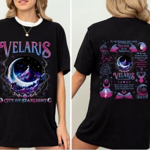 Velaris City Of Starlight Shirt, Bookish Tee Shirt, Velaris T-shirt, Velaris Merch Hoodie, Sweatshirt | HypeCrazeTee.com