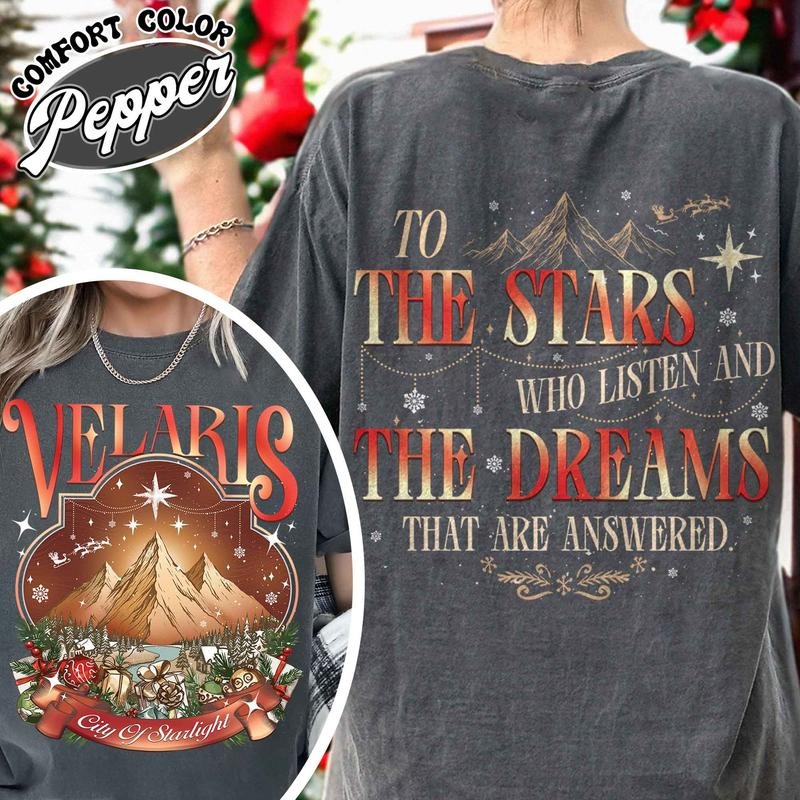 Velaris City of Starlight Two-Sided Shirt, Velaris Shirt Comfort Colors, Velaris City Starlight Shirt, City of Velaris,...
