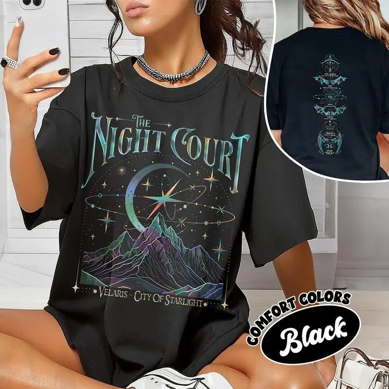 Velaris The Night Court Acotar 2 Sided Shirt, Velaris The Night Court Tshirt, Court Of Dreams, Inner Circle Acotar Tee...