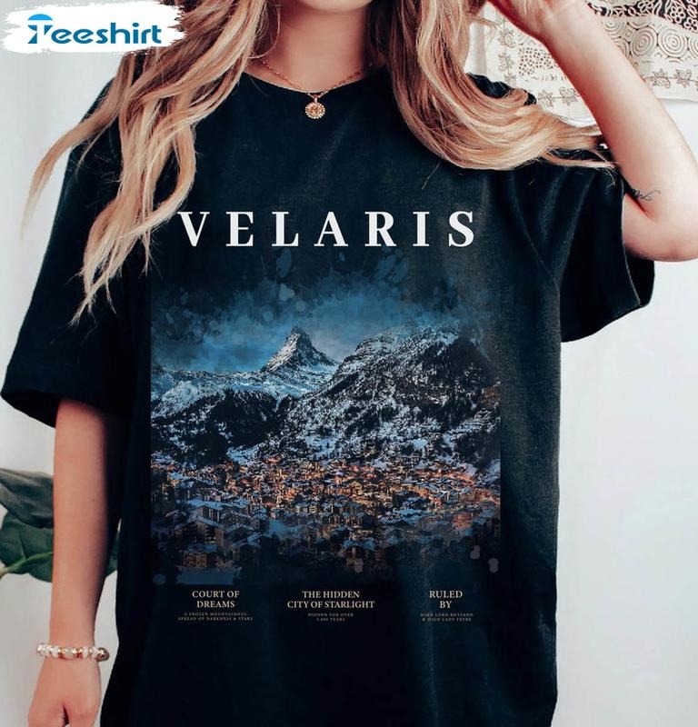Velaris The Night Court Shirt, Trending A Court Of Thorns Sweater Unisex T-shirt, throne of glass book merch Hoodie,...