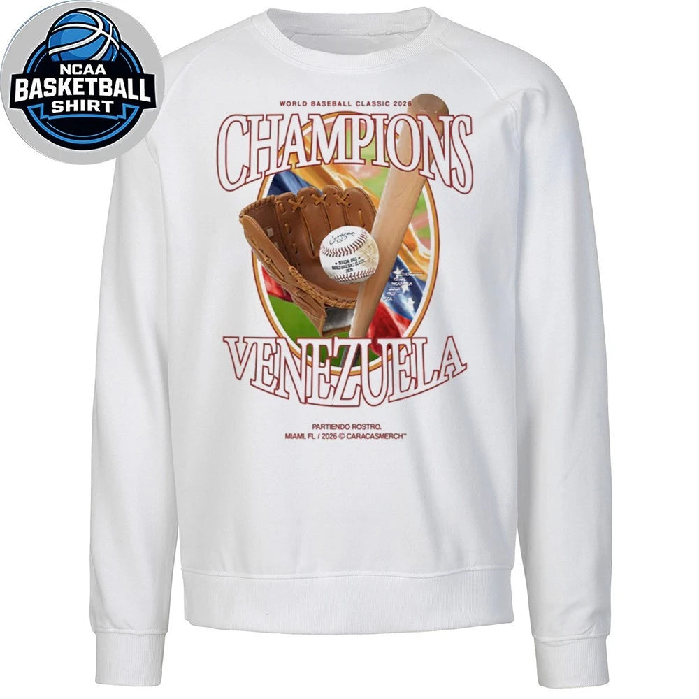 Venezuela World Baseball Classic 2026 Champions Miami Fl Logo T-Shirt