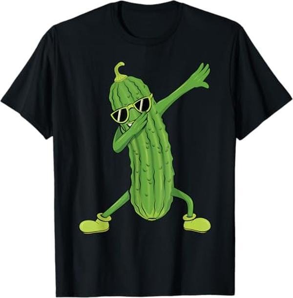[Versatile T-shirt] Dabbing Pickle Dancing Cucumber Lover Unisex-Kids and Adults Black T-Shirt Graphic Graphic Tees...