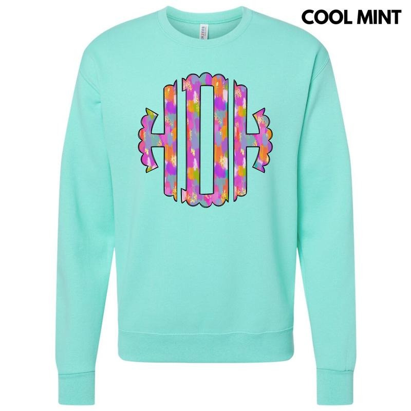 Vibrant Watercolor Monogram Sweatshirt 'NLB' T-Shirts, Hoodie | HypeCrazeTee.com