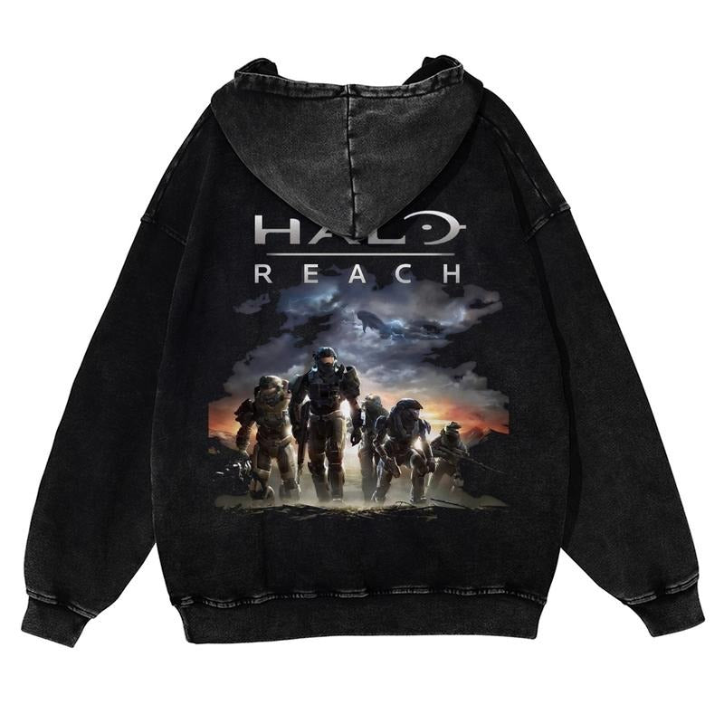 Video Games Graphic washed Hoodies Fall Outfits Outfits Men 380g Hoodies Men Vacation Outfits Sweater Longsleeveshirt...