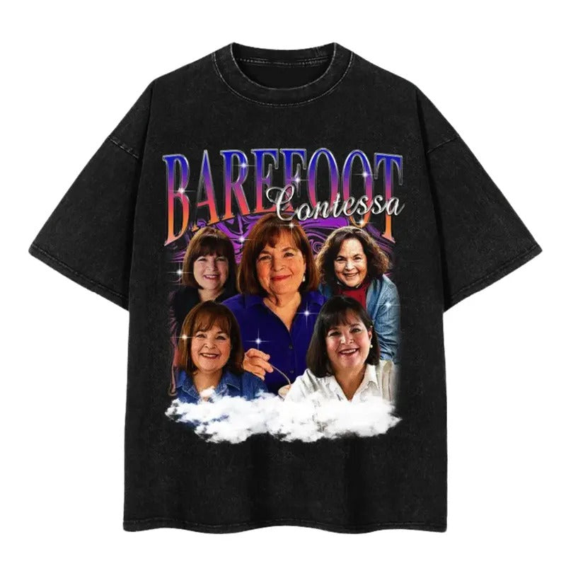 VinBarefoot Contessa Vintage T-Shirt, Retro 90's Bootleg Tee, Movie Washed Shirt Hoodie, Sweatshirt | HypeCrazeTee.com