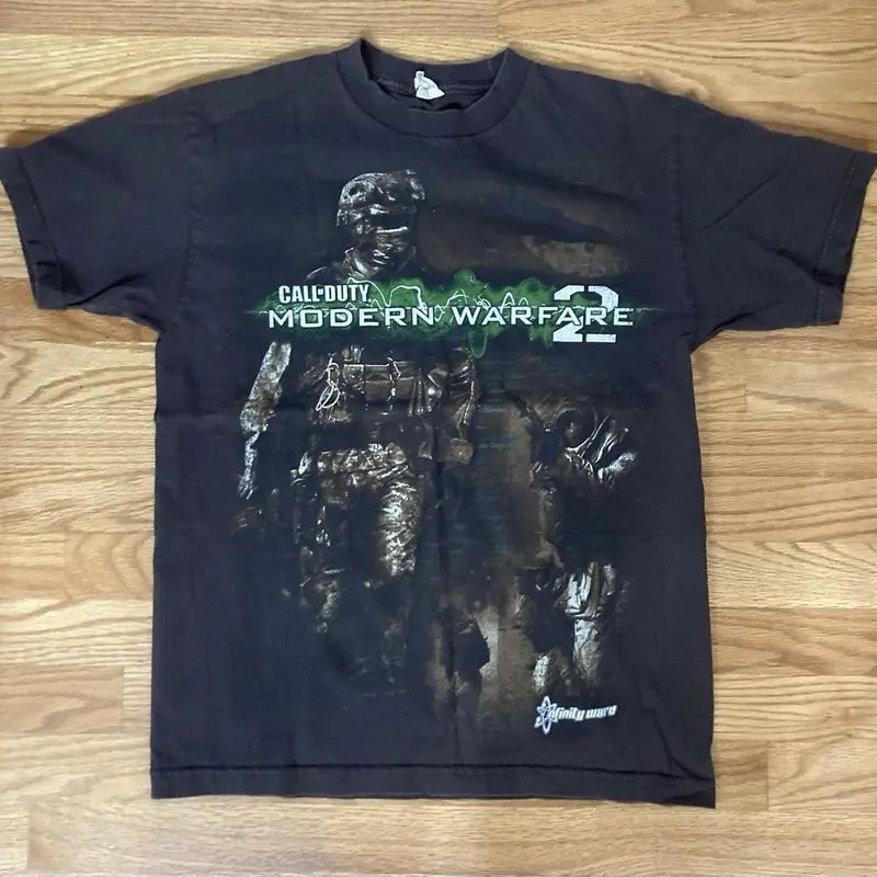 Vintage  Call of Duty MODERN WARF.ARE 2 T SHIRT T-Shirt Cotton Menswear Cotton Menswear Top Decoration Unisex Print...